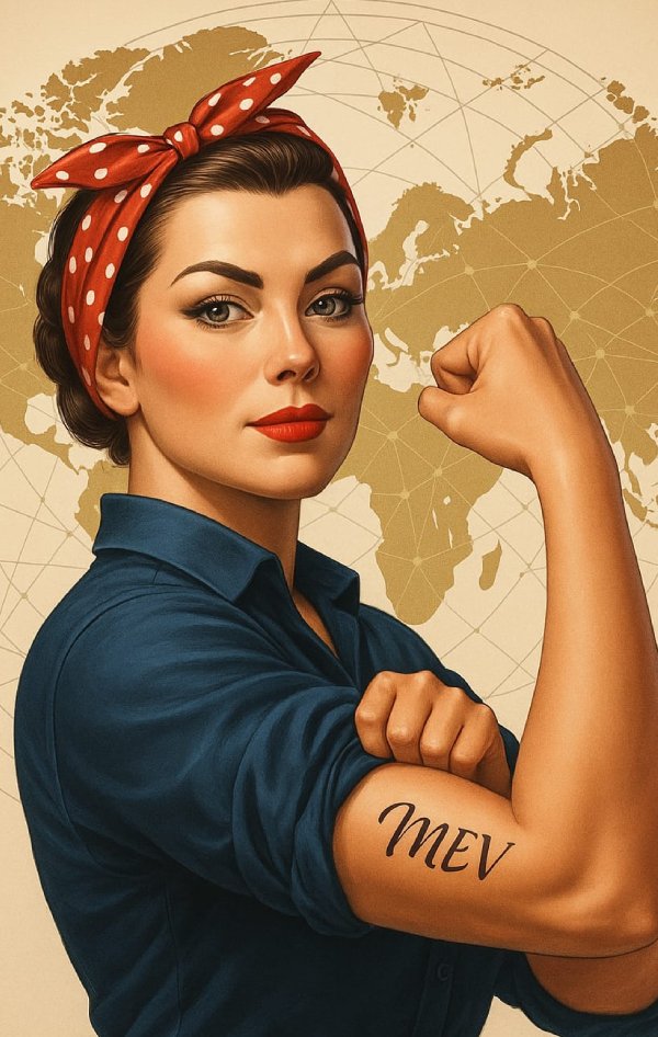 Mulher sorridente e empoderada representando o MEV Global Hub